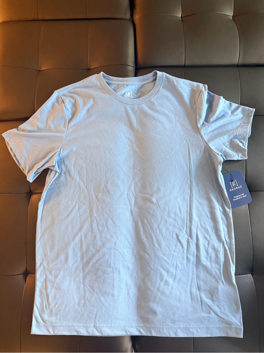 George Men's Pale Blue Crew Neck Short Sleeve T-Shirt